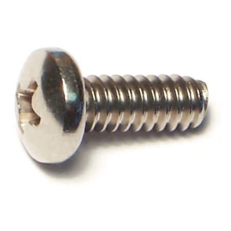 Midwest Fastener #10-24 x 1/2 in Phillips Pan Machine Screw, Plain 18-8 Stainless Steel, 100 PK 07111